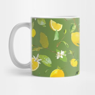 Watercolor Lemon & Leaves 4 Mug